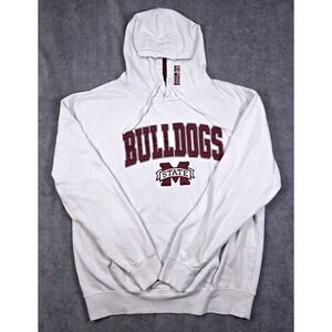 Stadium Athletics Mississippi State Hoodie Mens Large White Good Bulldogs Logo